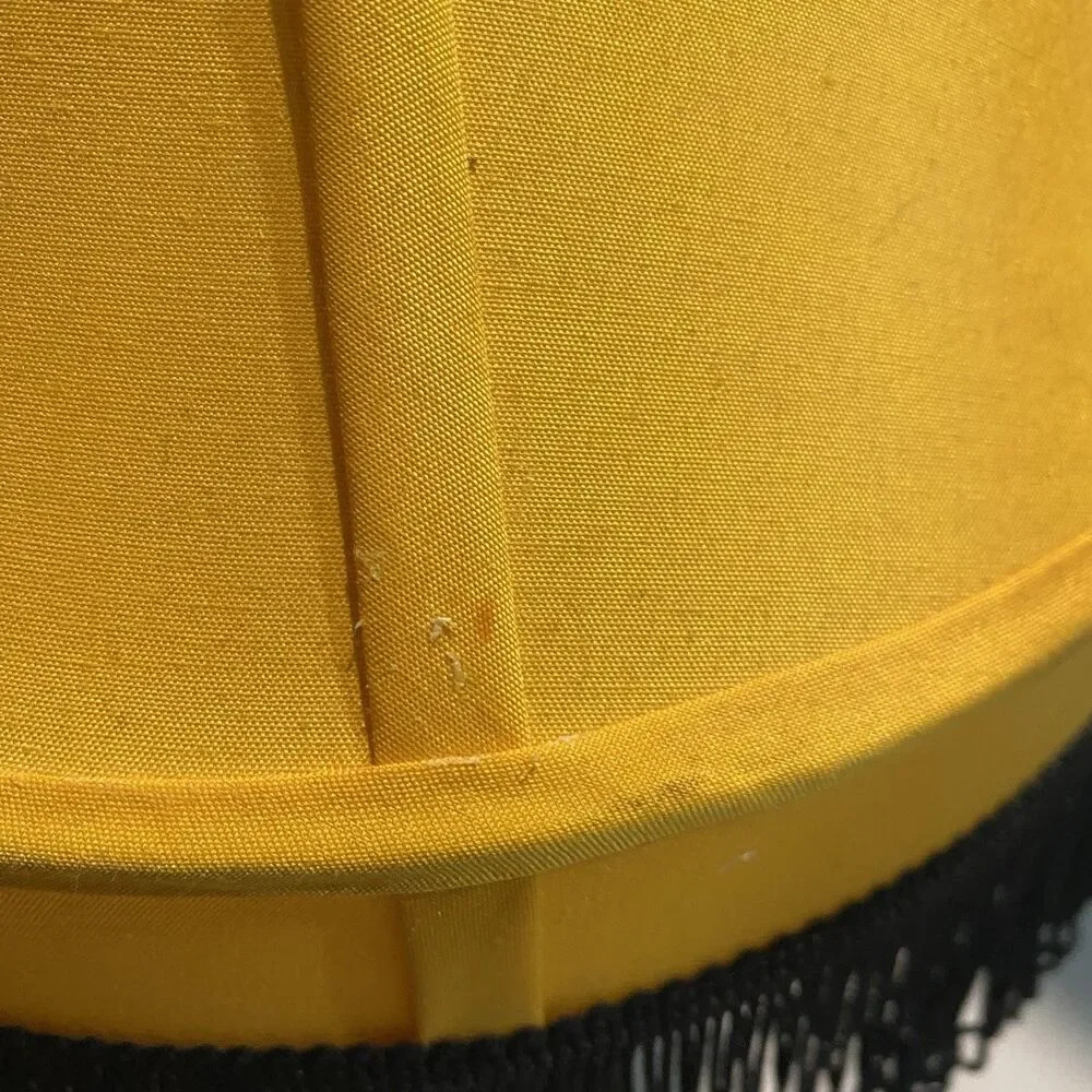 ICONIC YELLOW/BLACK FRINGE FISHNET LEG TABLE LAMP INSPIRED BY A CHRISTMAS STORY